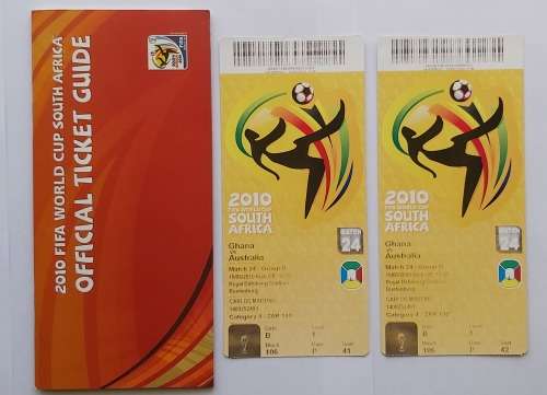 FIFA WORLD CUP 2010 - SOUTH AFRICA - `GHANA vs AUSTRALIA` SET of 2 GAME TICKETS with FOLDER