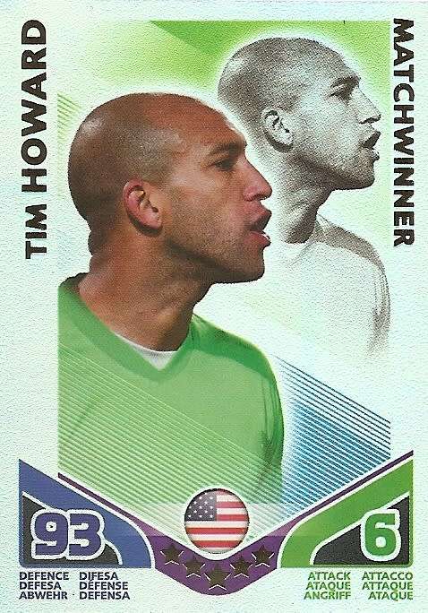 TIM HOWARD - TOPPS MATCH ATTAX `FIFA WORLD CUP 2010` -  `MATCHWINNER` TRADING CARD - GERMAN EDITION
