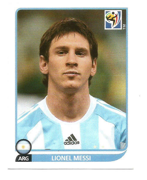 LIONEL MESSI - PANINI FIFA `WORLD CUP 2010` STICKER COLLECTION - `BASE` STICKER 122