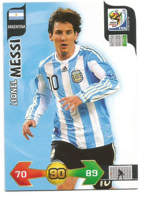 LIONEL MESSI - PANINI FIFA WORLD CUP 2010 COLLECTION - BASE TRADING CARD