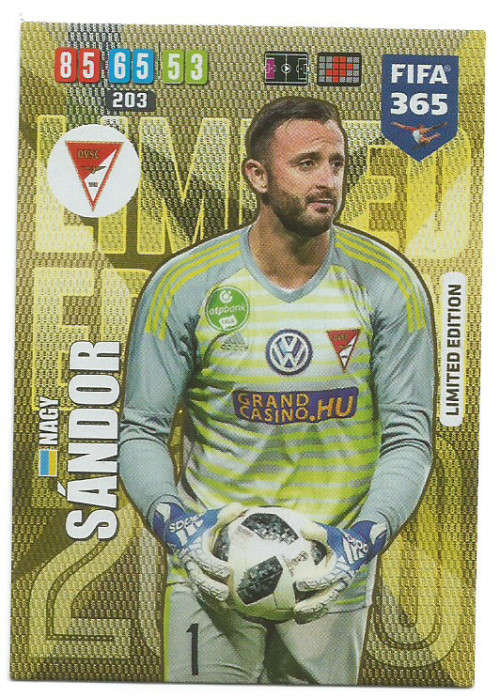 NACY SANDOR - FIFA 365 2020 EDITION -  - GOLD FOIL `LIMITED EDITION` TRADING CARD