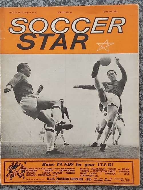 SOCCER STAR MAGAZINE `21st May 1965` ISSUE - IN FAIR CONDITION