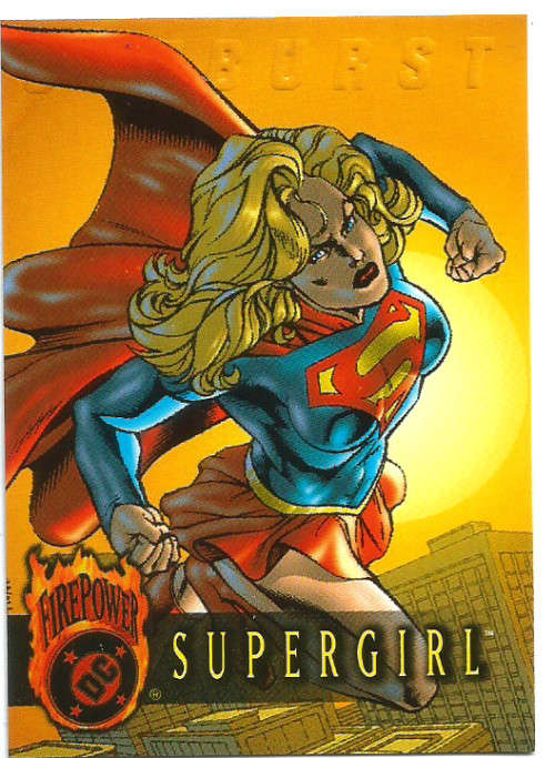 SUPERGIRL - MARVEL DC "FIREPOWER" 1996 EMBOSSED TRADING CARD 18