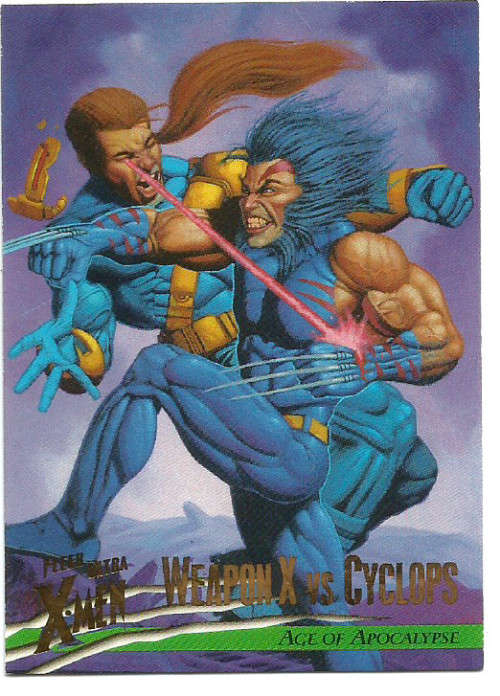 WEAPON X vs CYCLOPS - MARVEL FLEER ULTRA X-MEN 1995 TRADING CARD 86
