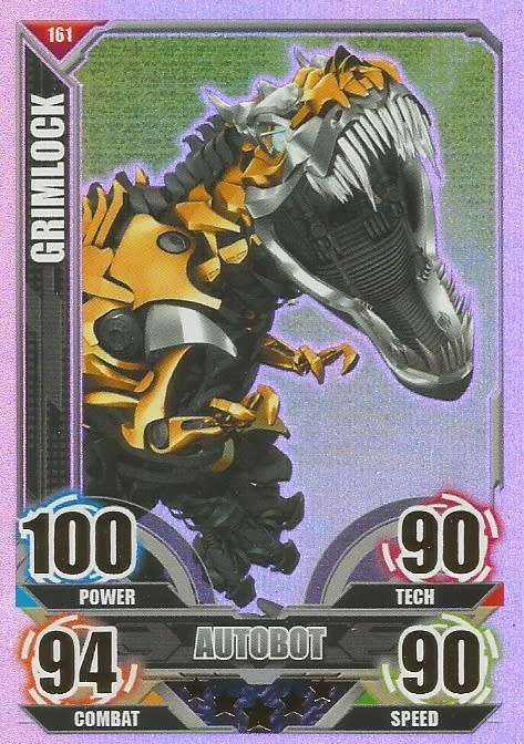 GRIMLOCK - TOPPS "TRANSFORMERS" 2014 COLLECTION - "RAINBOW FOIL" TRADING CARD 161
