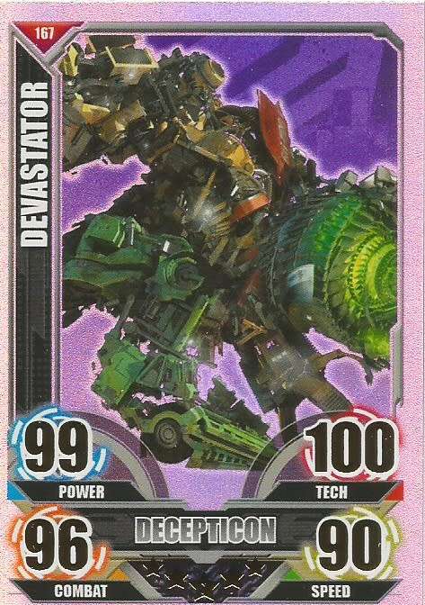 DEVASTATOR - TOPPS "TRANSFORMERS" 2014 COLLECTION - "RAINBOW FOIL" TRADING CARD 167