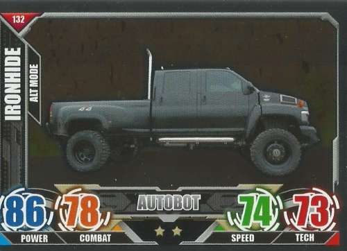 IRONHIDE - TOPPS "TRANSFORMERS" 2014 COLLECTION - "MIRROR FOIL" TRADING CARD 132