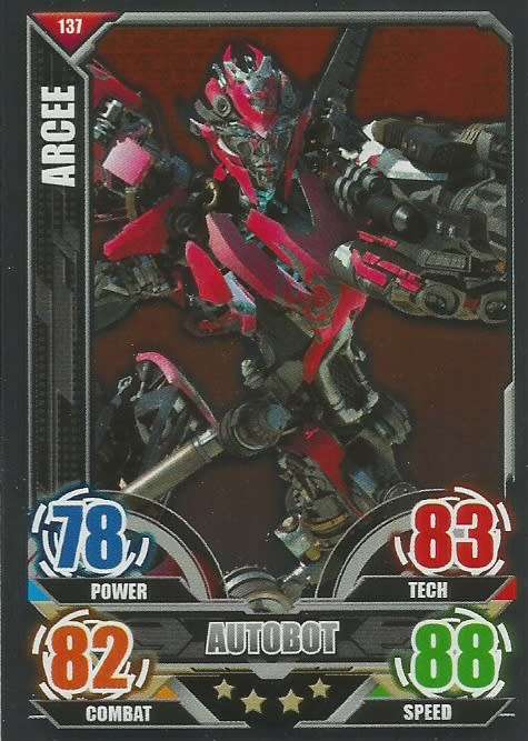 ARCEE - TOPPS "TRANSFORMERS" 2014 COLLECTION - "MIRROR FOIL" TRADING CARD 137