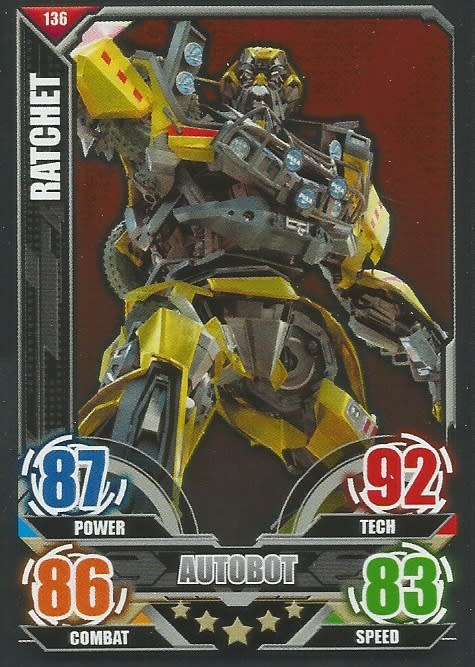 RACHET - TOPPS "TRANSFORMERS" 2014 COLLECTION - "MIRROR FOIL" TRADING CARD 136