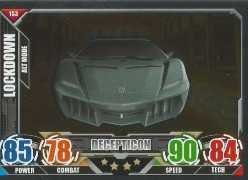 LOCKDOWN - TOPPS "TRANSFORMERS" 2014 COLLECTION - "MIRROR FOIL" TRADING CARD 153