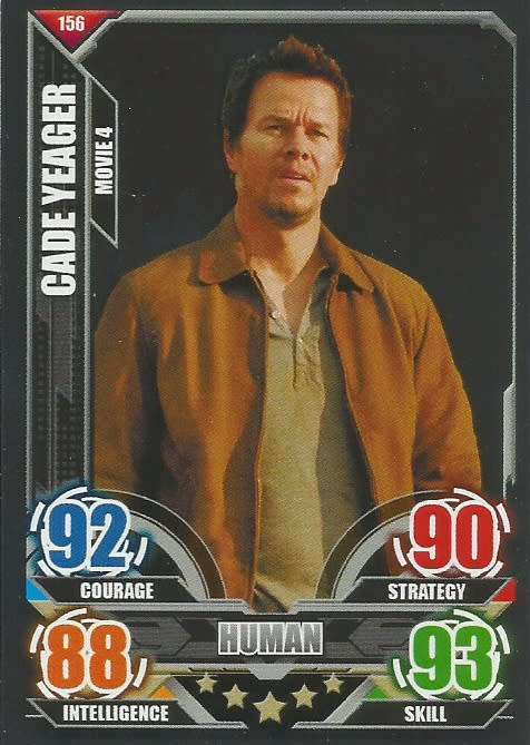 CADE YEAGER - TOPPS "TRANSFORMERS" 2014 COLLECTION - "MIRROR FOIL" TRADING CARD 156