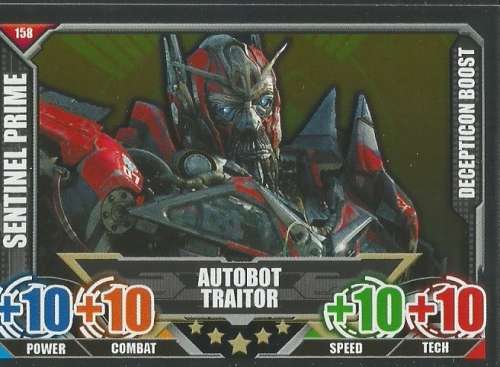 SENTINEL PRIME - TOPPS "TRANSFORMERS" 2014 COLLECTION - "MIRROR FOIL" TRADING CARD 158