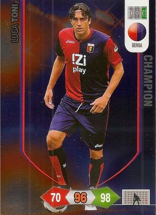 LUCA TONI - PANINI CALCIATORI "SERIE A" 2010/2011 - GOLD "CAMPIONE" TRADING CARD