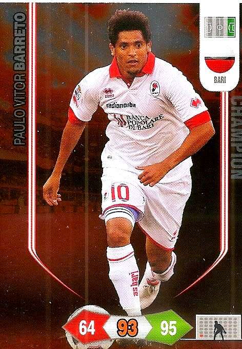 PAULO VITOR BARRETO - PANINI CALCIATORI "SERIE A" 2010/2011 - GOLD "CAMPIONE" TRADING CARD