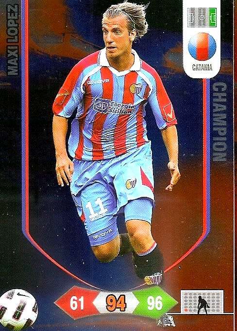 MAXI LOPEZ - PANINI CALCIATORI "SERIE A" 2010/2011 - GOLD "CAMPIONE" TRADING CARD