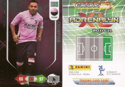 FABRIZIO MICCOLI - PANINI CALCIATORI "SERIE A" 2010/2011 - GOLD "CAMPIONE" TRADING CARD