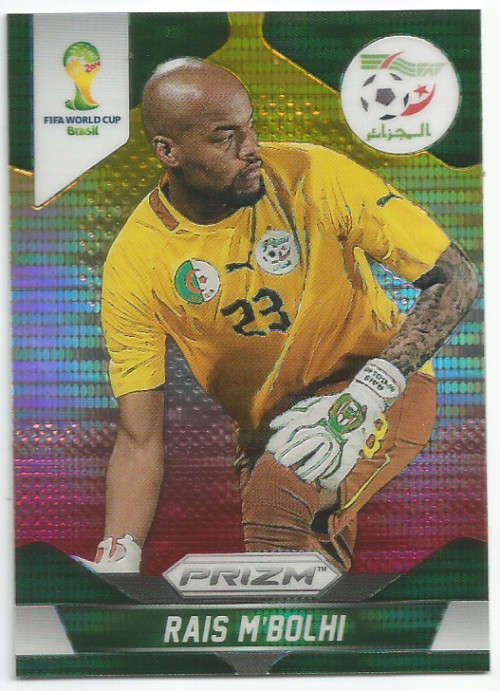 RAIS M'BOLHI  - WORLD CUP 2014 PANINI "PRIZM" - "YELLOW/RED PULSAR" TRADING CARD 1