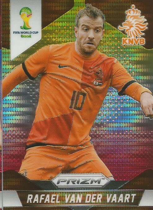 RAFAEL VN DER VAART  - WORLD CUP 2014 PANINI "PRIZM" - "YELLOW/RED PULSAR" TRADING CARD 32