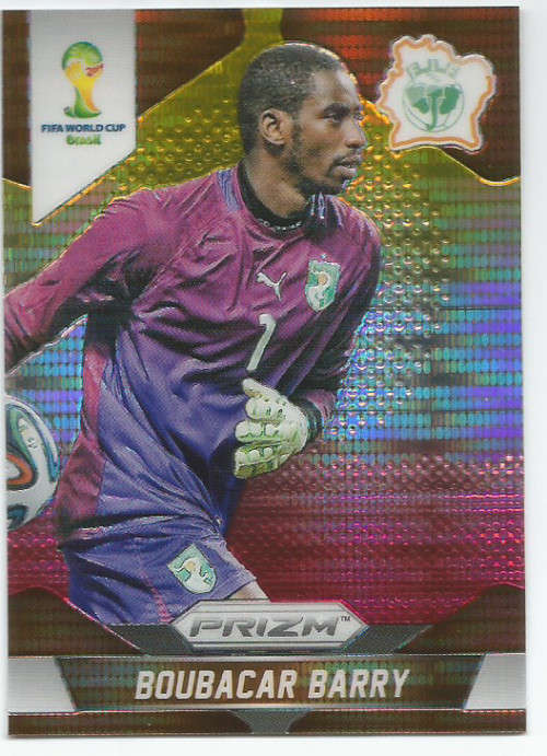 BOUBACAR BARRY  - WORLD CUP 2014 PANINI "PRIZM" - "YELLOW/RED PULSAR" TRADING CARD 57