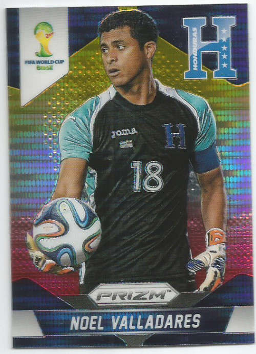 NOEL VALLADARES - WORLD CUP 2014 PANINI "PRIZM" - "YELLOW/RED PULSAR" TRADING CARD 113