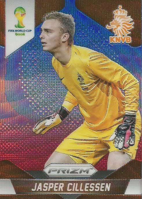 JASPER CILLIESSEN - WORLD CUP 2014 PANINI "PRIZM" - "BLUE/RED WAVE" TRADING CARD 27