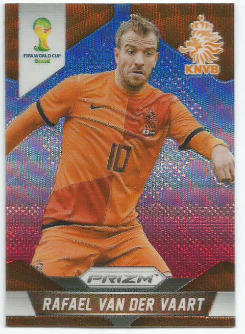 RAFAEL VAN DER VAART - WORLD CUP 2014 PANINI "PRIZM" - "BLUE/RED WAVE" TRADING CARD 32