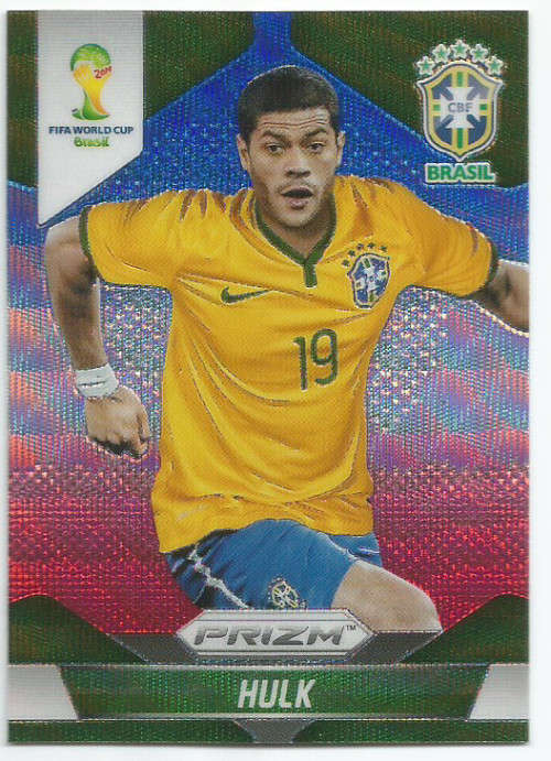 HULK - WORLD CUP 2014 PANINI "PRIZM" - "BLUE/RED WAVE" TRADING CARD 111