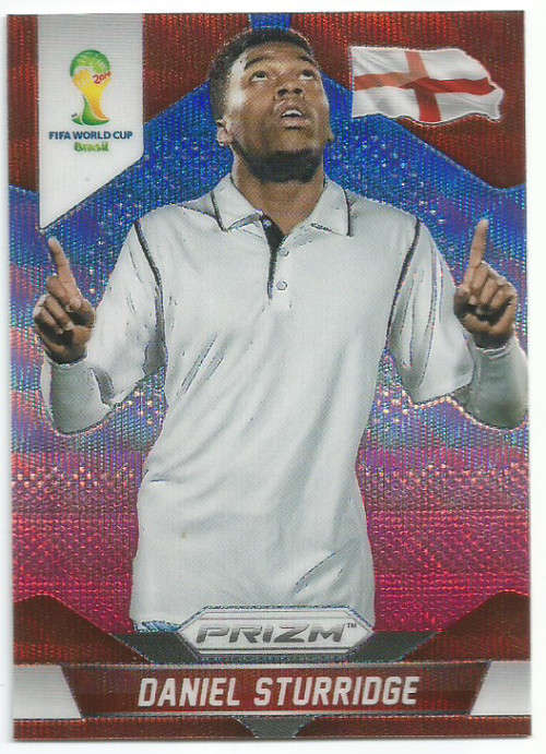 DANIEL STURRIDGE - WORLD CUP 2014 PANINI `PRIZM` - `BLUE/RED WAVE` TRADING CARD 140
