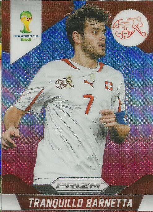TRANQUILLO BARNETTA - WORLD CUP 2014 PANINI "PRIZM" - "BLUE/RED WAVE" TRADING CARD 185
