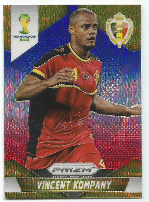 VINCENT KOMPANY - WORLD CUP 2014 PANINI "PRIZM" - "BLUE/RED WAVE" TRADING CARD 19