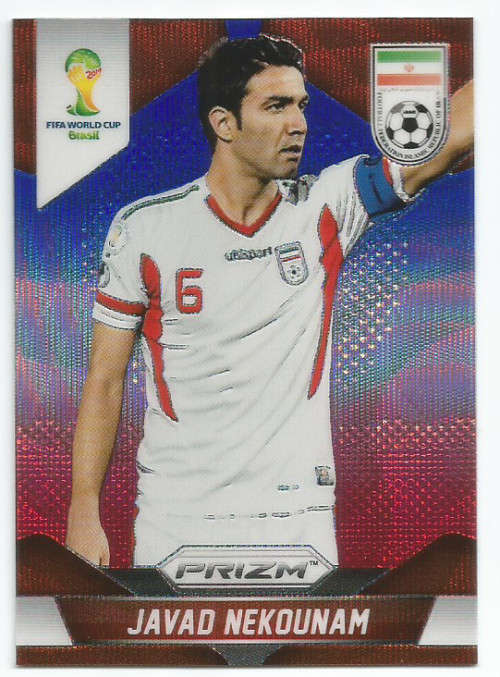 JAVAD NEKOUNAM - WORLD CUP 2014 PANINI "PRIZM" - "BLUE/RED WAVE" TRADING CARD 122