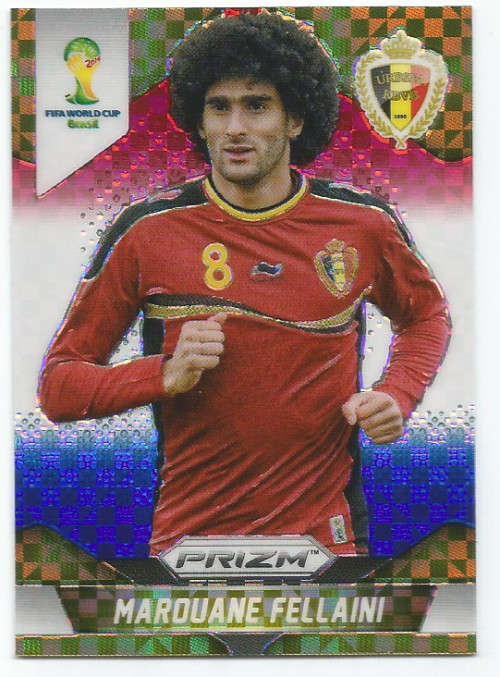 MAROUANE FELLAINI - WORLD CUP 2014 PANINI "PRIZM" - "RED/WHITE/BLUE PLAID" TRADING CARD 22