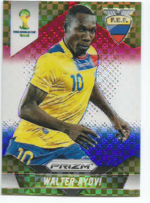 WALTER AYOVI - WORLD CUP 2014 PANINI "PRIZM" - "RED/WHITE/BLUE PLAID" TRADING CARD 65