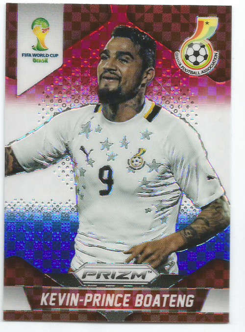 KEVIN PRINCE BOATENG - WORLD CUP 2014 PANINI "PRIZM" - "RED/WHITE/BLUE PLAID" TRADING CARD 97