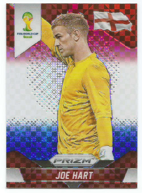 JOE HART - WORLD CUP 2014 PANINI "PRIZM" - "RED/WHITE/BLUE PLAID" TRADING CARD 134