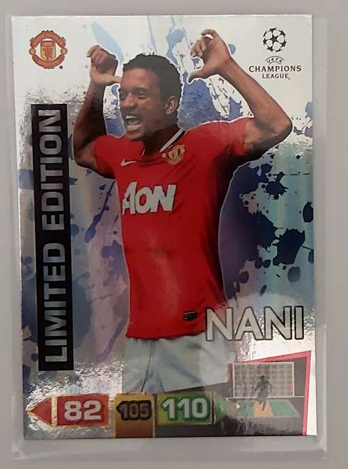 NANI - CHAMPIONS LEAGUE  2011/12 ADRENALYN XL -  `VERY RARE` SILVER LIMITED EDITION CARD