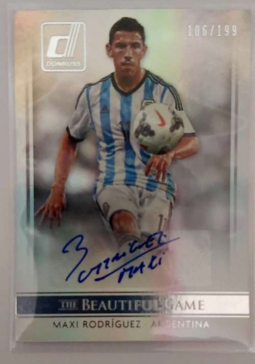 MAXI RODRIGUEZ - PANINI DONRUSS SOCCER 2015 - RARE `CERTIFIED AUTOGRAPH` TRADING CARD 106 of 199