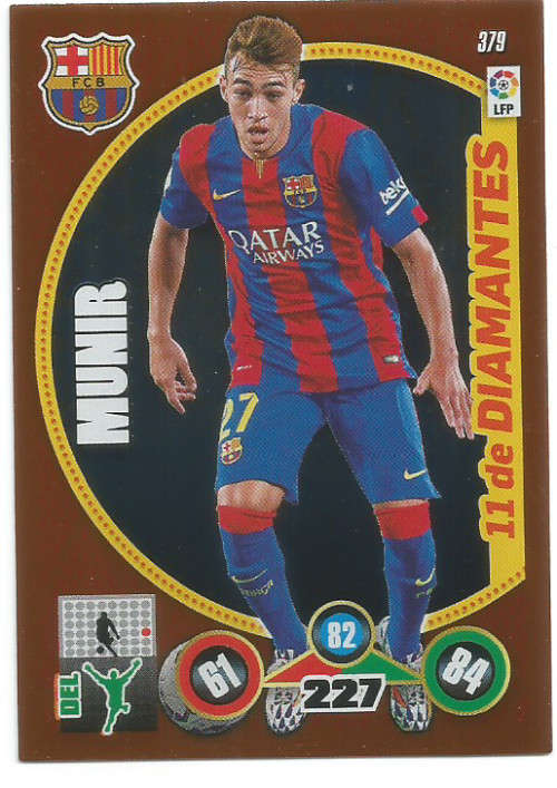 MUNIR - "PANINI ADRENALYN LA LIGA" 2014 - "DIAMANTES" TRADING CARD