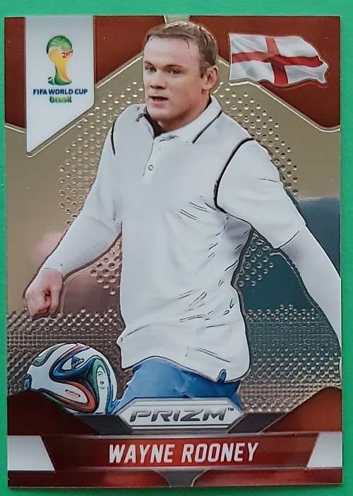 WAYNE ROONEY - PANINI `WORLD CUP 2014 PRIZM` COLLECTION - BASE TRADING CARD 142