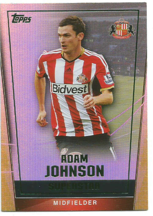 ADAM JOHNSON - TOPPS `PREMIER LEAGUE PREMIUM` 2014 - TRADING CARD 166