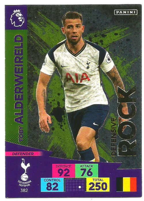 TOBY ALDERWEIRELD - ENGLISH PREMIER LEAGUE 20202021 - GOLD FOIL `DEFENSIVE ROCK` TRADING CARD 382