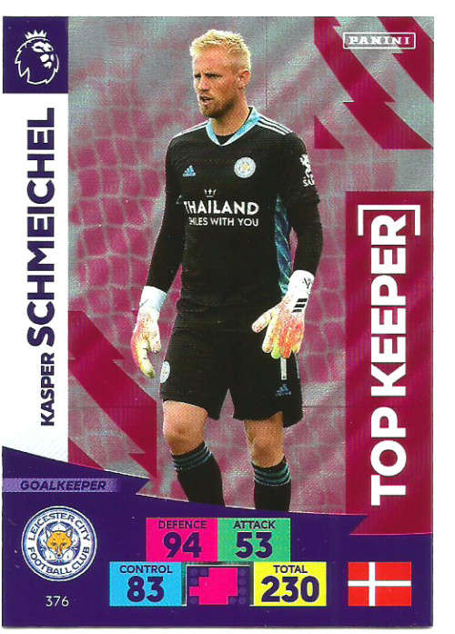 KASPER SCHEICHEL - ENGLISH PREMIER LEAGUE 20202021 - ROSE FOIL `TOP KEEPER` TRADING CARD 376