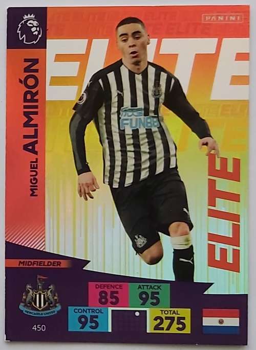 MIGUEL ALMIRON - ENGLISH PREMIER LEAGUE 2020/2021 - ORANGE FOIL `ELITE` TRADING CARD 450