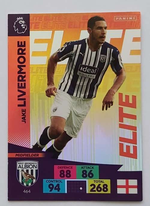 JAKE LIVERMORE - ENGLISH PREMIER LEAGUE 20202021 - ORANGE FOIL `ELITE` TRADING CARD 464