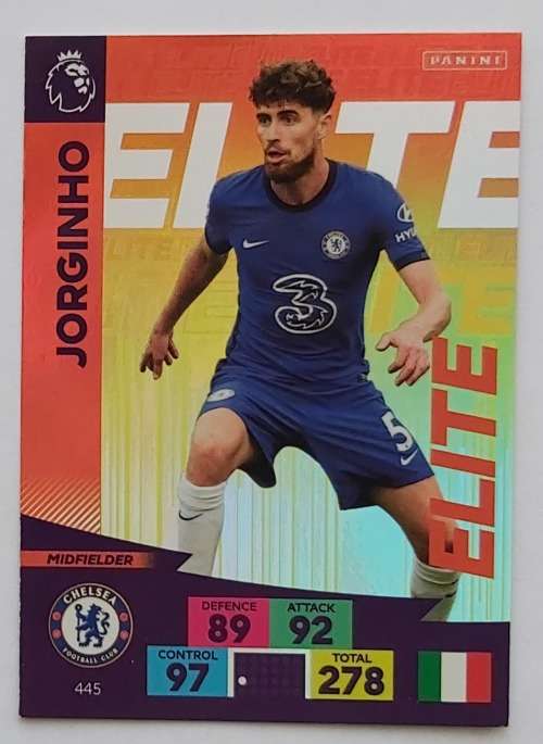 JORGINHO - ENGLISH PREMIER LEAGUE 2020/2021 - ORANGE FOIL `ELITE` TRADING CARD 445