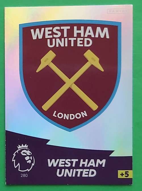 WEST HAM UNITED - ENGLISH PREMIER LEAGUE 20202021 - SILVER FOIL `LOGO` TRADING CARD 280