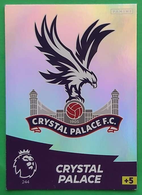CRYSTAL PALACE FC - ENGLISH PREMIER LEAGUE 20202021 - SILVER FOIL `LOGO` TRADING CARD 244