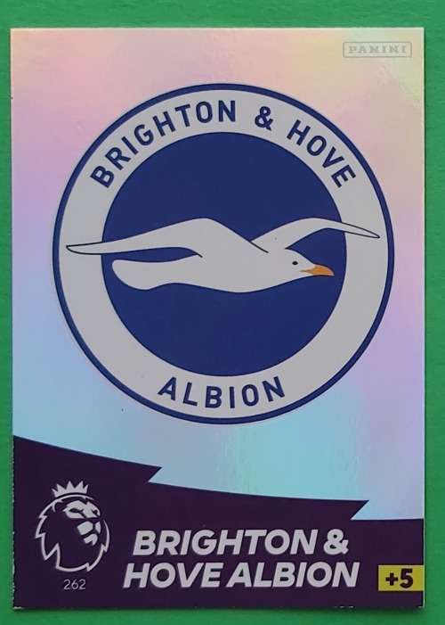 BRIGHTON and HOVE ALBION - ENGLISH PREMIER LEAGUE 20202021 - SILVER FOIL `LOGO` TRADING CARD 262