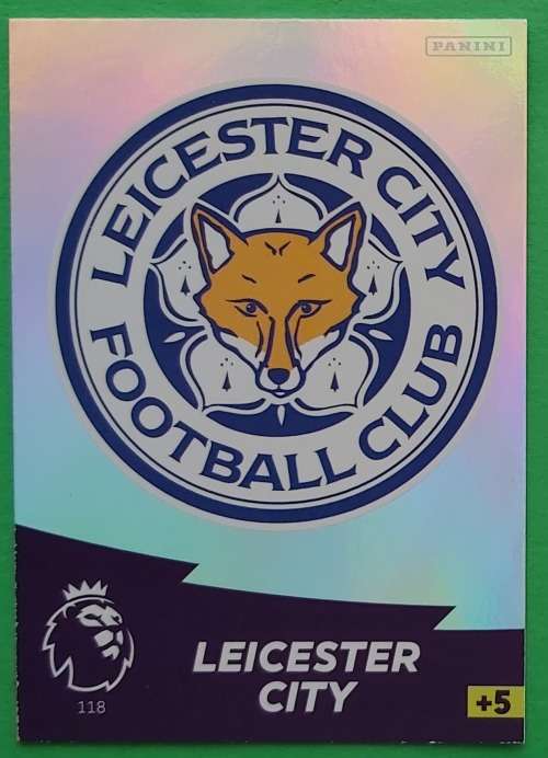 LEICESTER CITY - ENGLISH PREMIER LEAGUE 20202021 - SILVER FOIL `LOGO` TRADING CARD 118