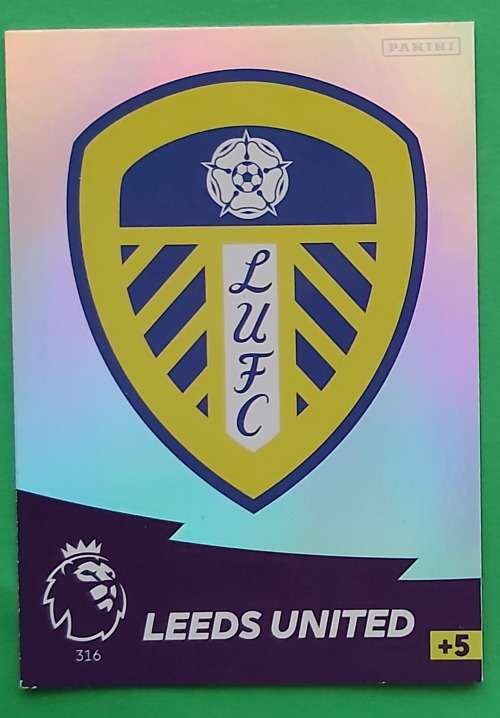 LEEDS UNITED - ENGLISH PREMIER LEAGUE 20202021 - SILVER FOIL `LOGO` TRADING CARD 316